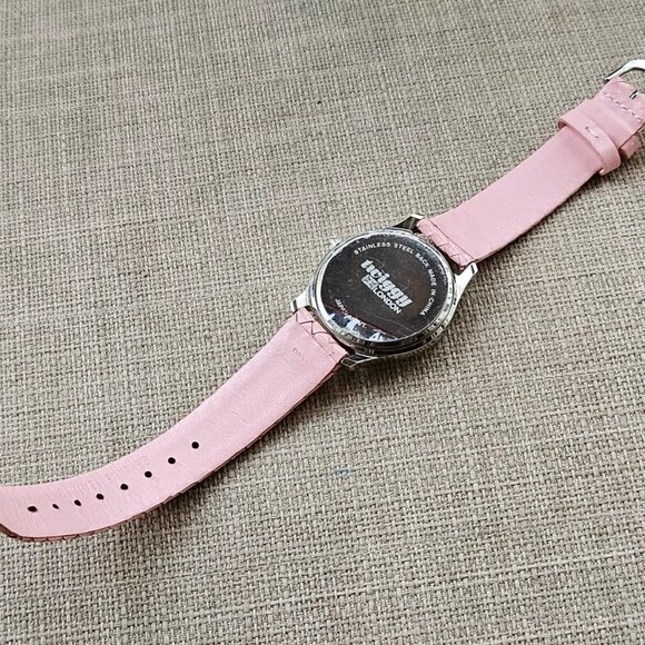 Twiggy London Wristwatch Pink Leather Strap White Face Quartz Analog Wrist Watch - Picture 9 of 12